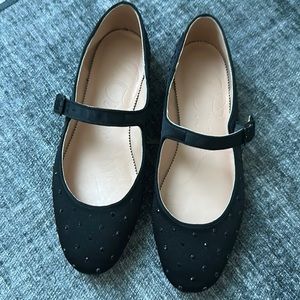 J.Crew Womens sequin embellished flats may jane black 8.5